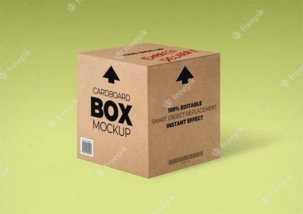 Free Cardboard Box Mockup Template