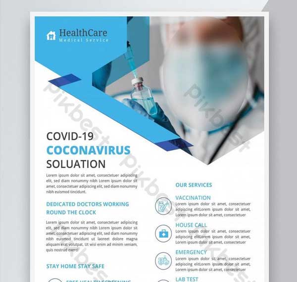 Free Corona Virus Vaccine Medical Flyer Template Design