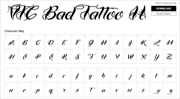 Tattoo Lettering Free Fonts