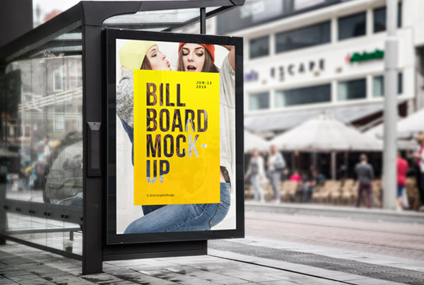 Free Download Bus Stop Billboard MockUp