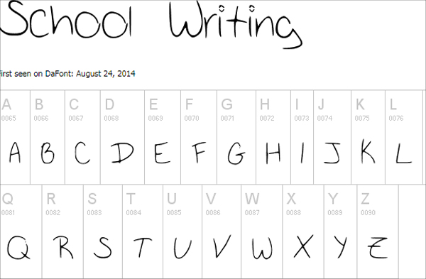 Free Download School Writing Font