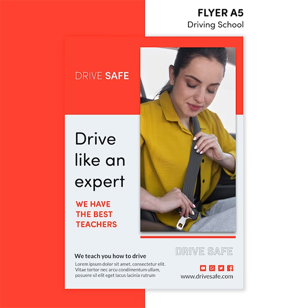 Free Driving school Flyer Template