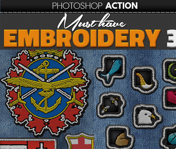 Free Embroidered Logo Photoshop Action