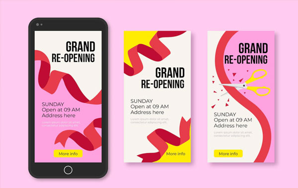 Free Grand Re-Opening Instagram Stories