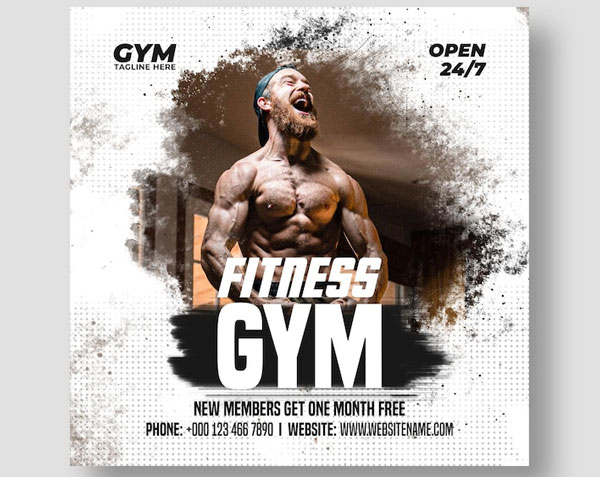 Free Gym Instagram Banner Template
