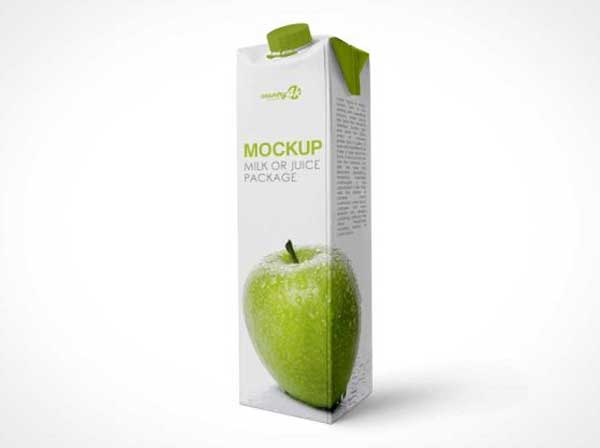 Free Juice Carton Box PSD Mockup