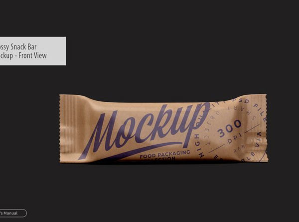 Free Kraft Snack Bar Packaging Mockups