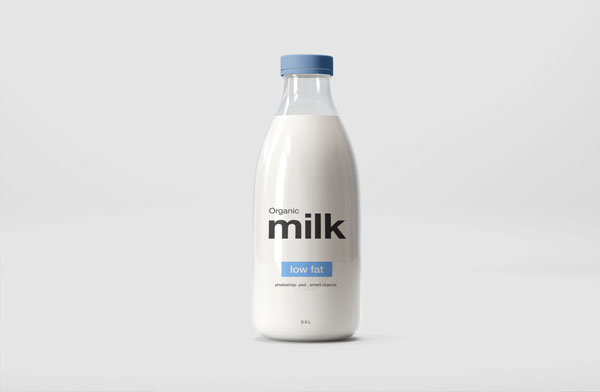 Free Milk Plastic Bottle Mockup