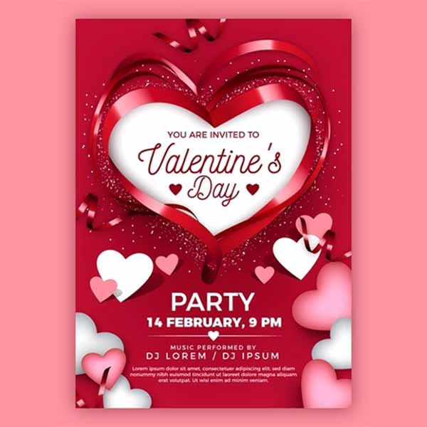 Free PSD Valentines Day Invitation Template