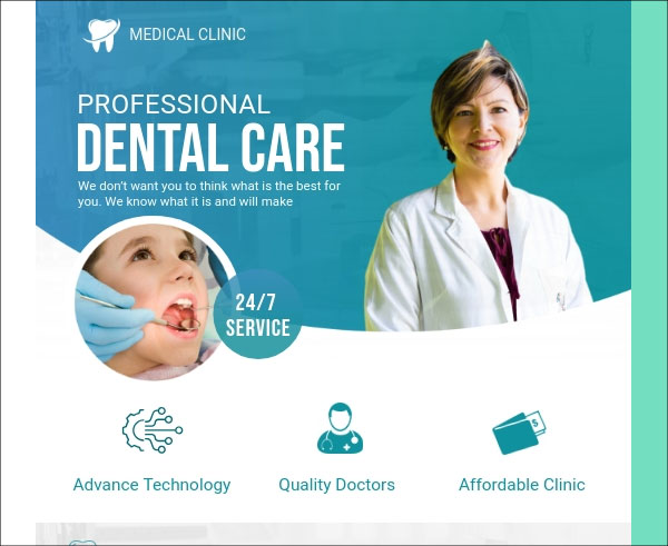 Free Professional Dental Care Center Flyer Template