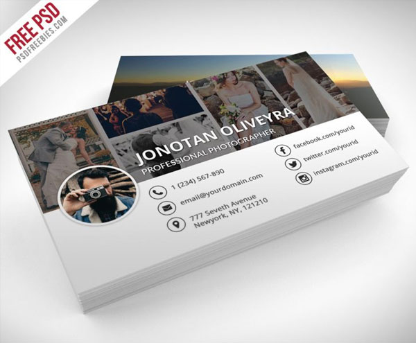 Free Professional Photographer Business Card PSD Template
