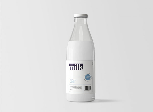 Free Simple Milk Bottle Mockup