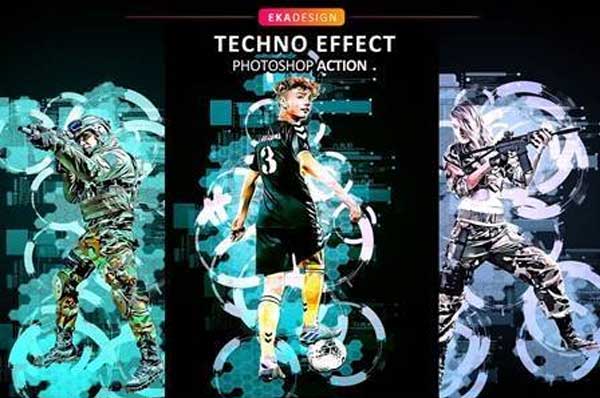 Free Techno Effect Photoshop Actions