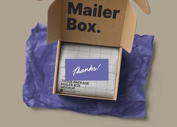 Free Tissue Mailer Box Mockup