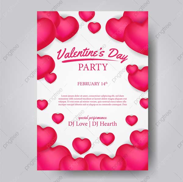 Free Valentines Day Beautiful Invitation Template