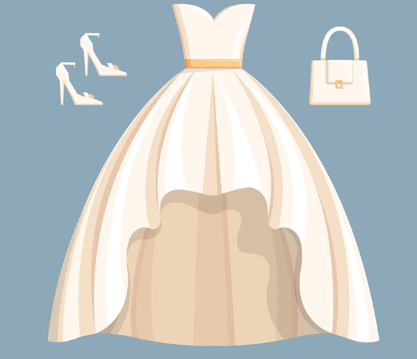 Free Vector Bride Outfit Dress
