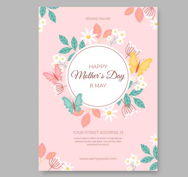 Free Vector Mothers Day Poster Template