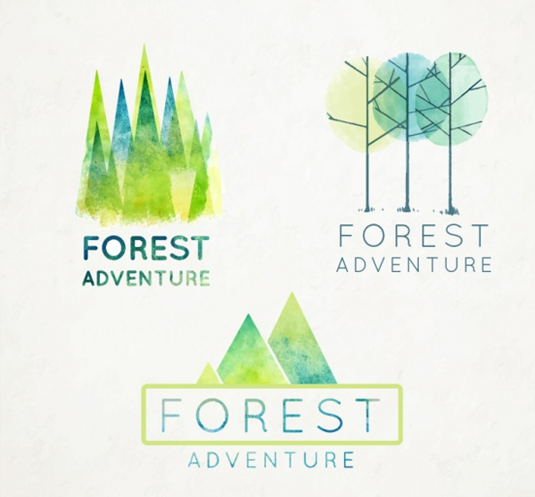 Free Watercolor Forest Logos
