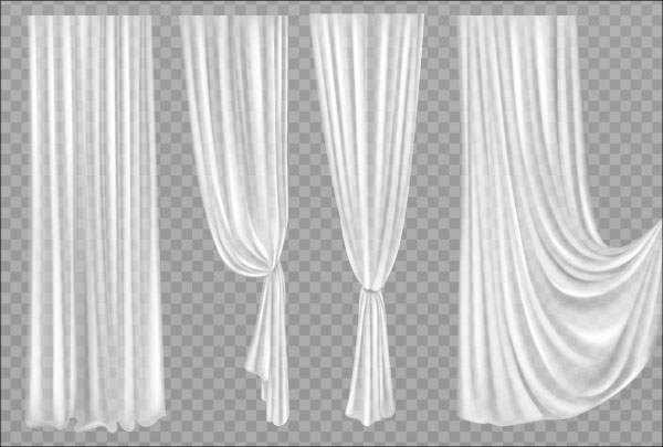 Free White Transparent Curtain Mockup