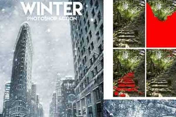 Free Winter Photoshop Action Template