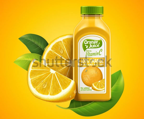 Fresh Fruit Juice Bottle Label Template