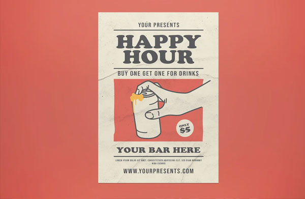 Full Editable Happy Hour Flyer