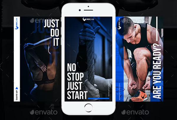 Fully Layered Gym Instagram Banners