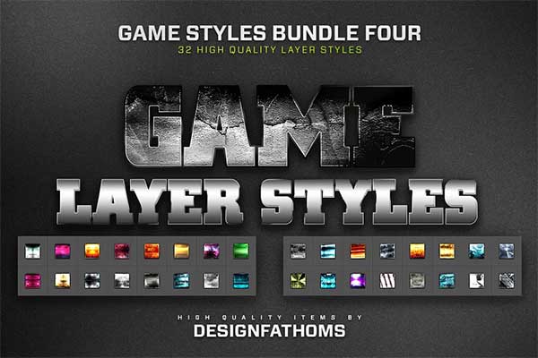 Game Layer Photoshop Styles Bundle