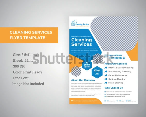 Geometric Cleaning Service Marketing Flyer