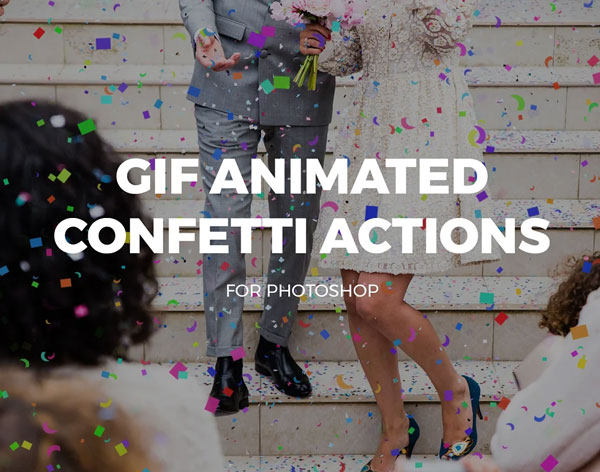 Gif Animated Confetti PSD Actions