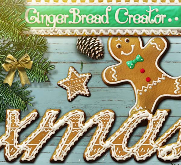 Gingerbread Christmas Style Photoshop Brush