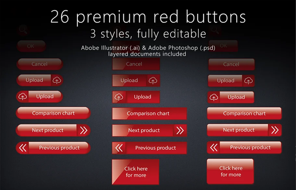 Glossy Red Buttons