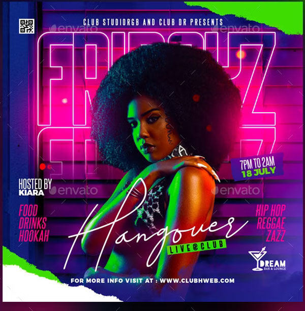 Glow Neon Party Flyer Template