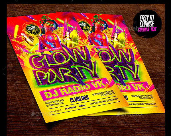 Glow Paint Party Flyer