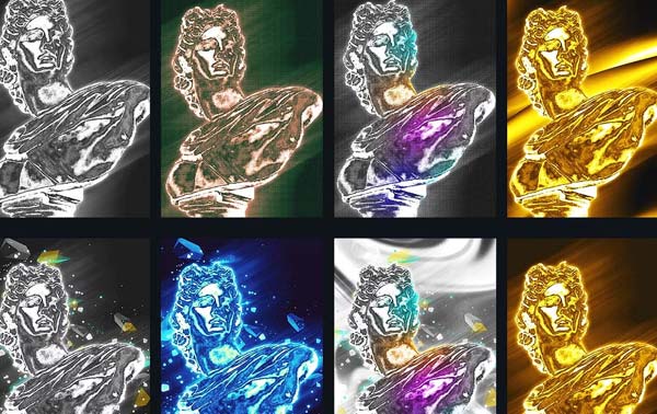 Golden and Silver Color Skin PSD Action