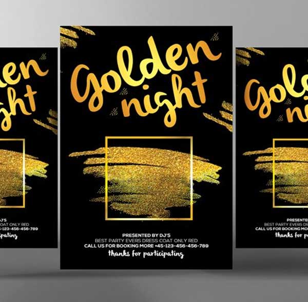 Golden NightClub Party Flyer Templates