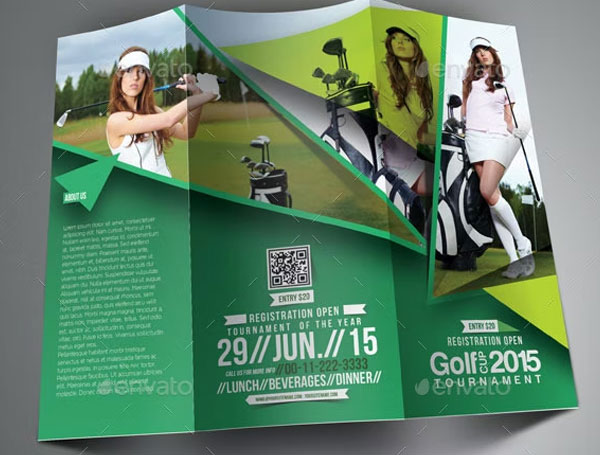 Golf Cup Tournament Trifold Brochure Template