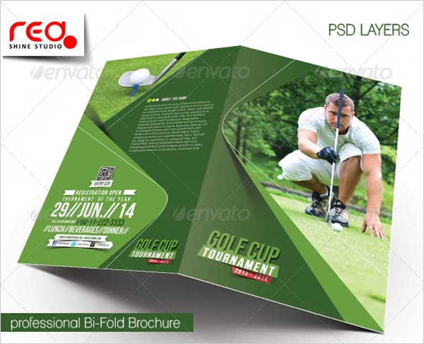Golf Tournament Bi-fold Brochure Template