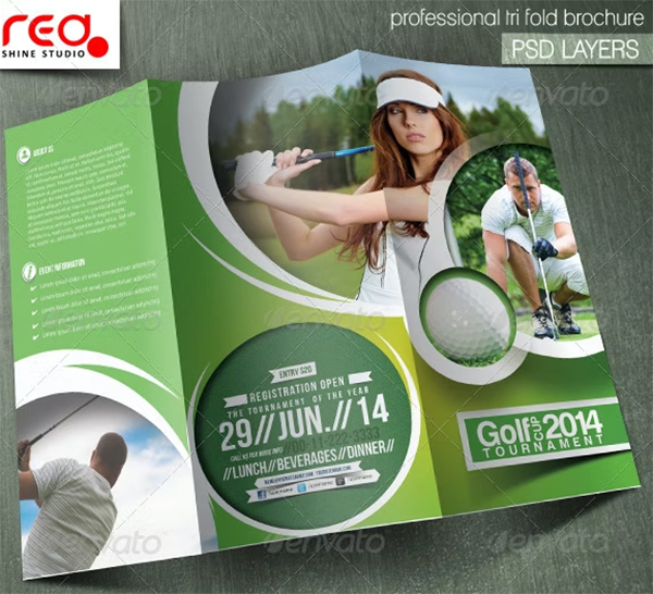 Golf Tournament Trifold Brochure Template