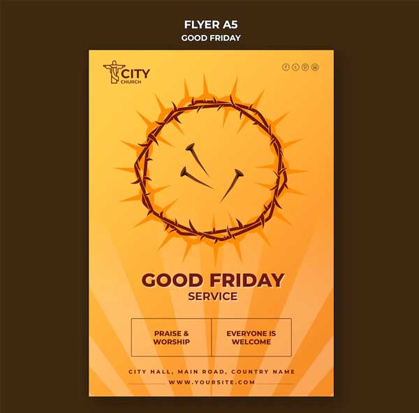 Good Friday Celebration Flyer Template Free PSD