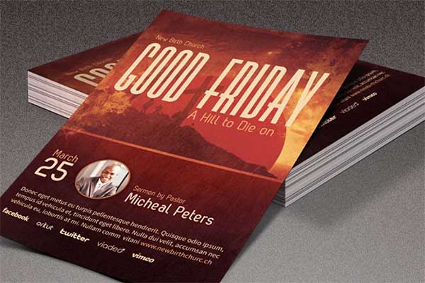 Good Friday Hill to Die On Church Flyer Template