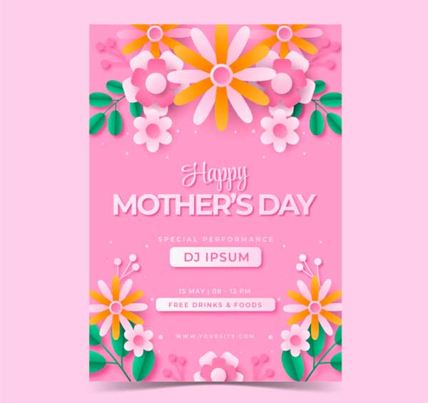 Gradient Mothers Day Flyer Template Free