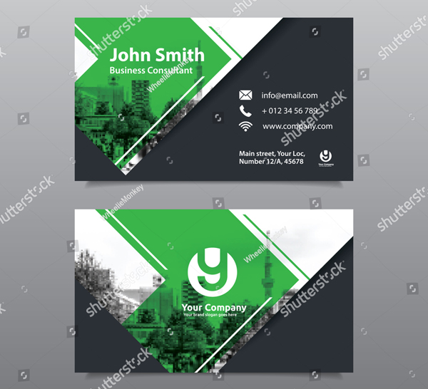 Green Color Business Card Design Template