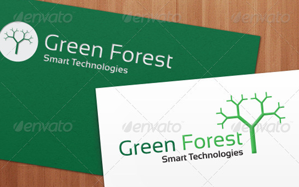 Green Forest Logo Design Template