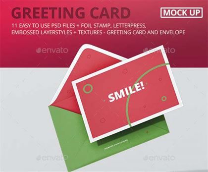 Greeting Card Mockup with Envelope Template