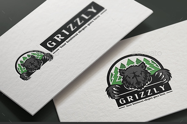 Grizzly Bear Forest Logo Design