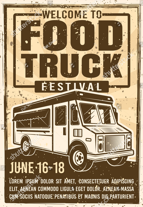 Grunge Food Truck Flyer Template
