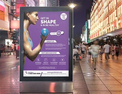 Gym & Fitness Poster Template Design
