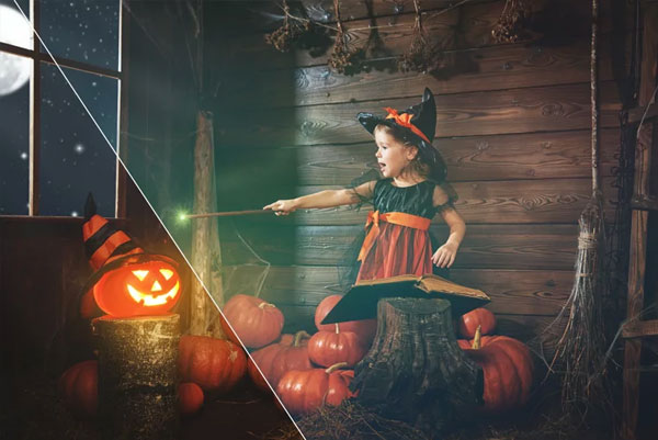 Halloween Light Leaks Photo Overlays