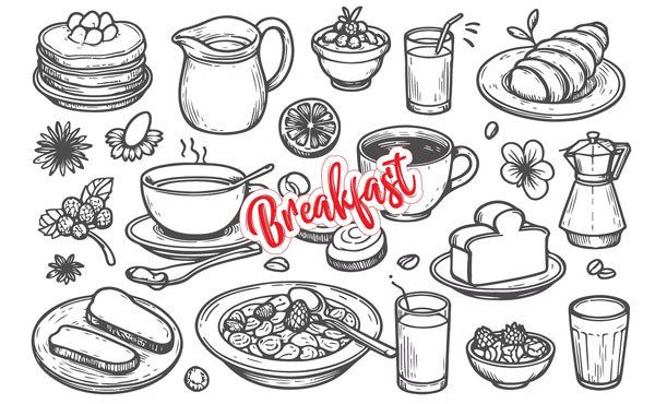 Hand Drawn Breakfast Illustration